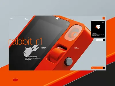 Rabbit R1 animation branding design figma framer hero section inspiration landing page rabbit r1 ui ux web design website