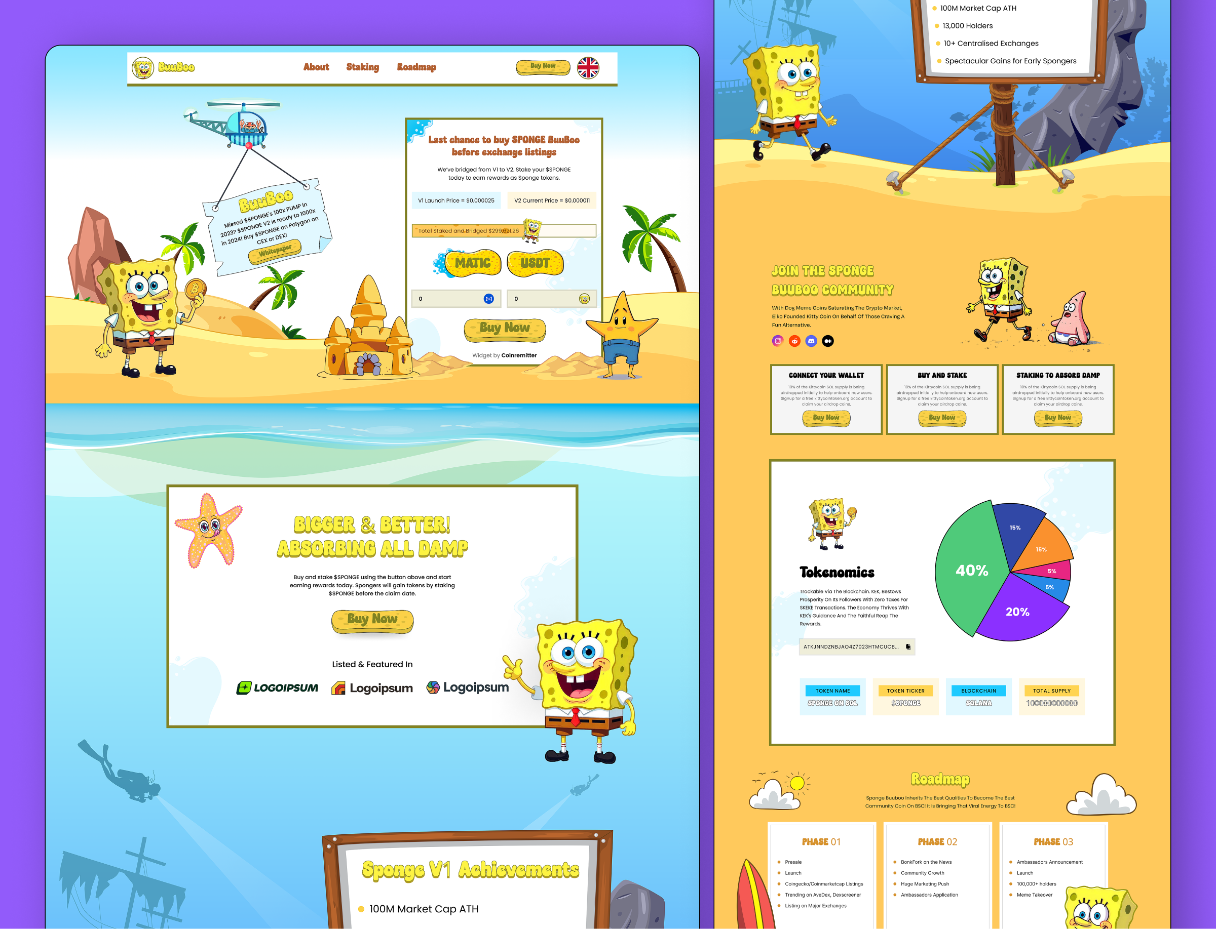 BuuBoo Meme Coin HTML Website Template crypto crypto meme crypto website design meme crypto meme token memecoin memecoin website token ui ui design uiux ux design web design website design