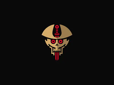 Pirate Logo Design Concept cajva corsair death gold logo pirate raider red skull sword treasure