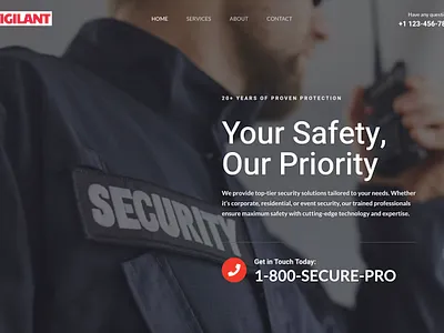 Security Service Website design elementor web design website wordpress