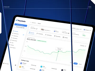 Web3 Crypto Finance Management Platform - Fountain application crypto design design system dsquad figma finance fintech graphic design logo management platform saas startup ui ux web app web design web3 website
