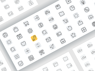 Set of icons with editable outline. builder set of icons
