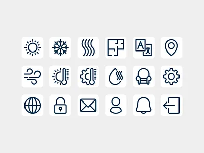System Icons for Thermostat Home App adobe illustrator icon illustration minimal vector