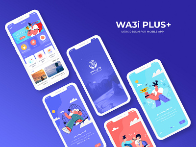 WA3i PLUS+ UI Designs For Mobile App app design graphic design ui ux vector