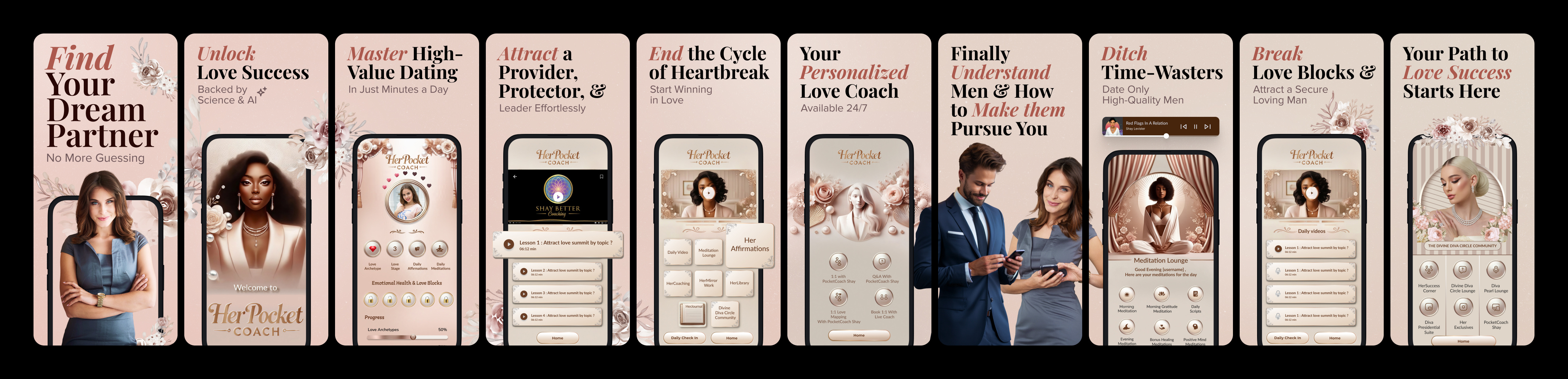 HerPocket Coach Screenshots Design