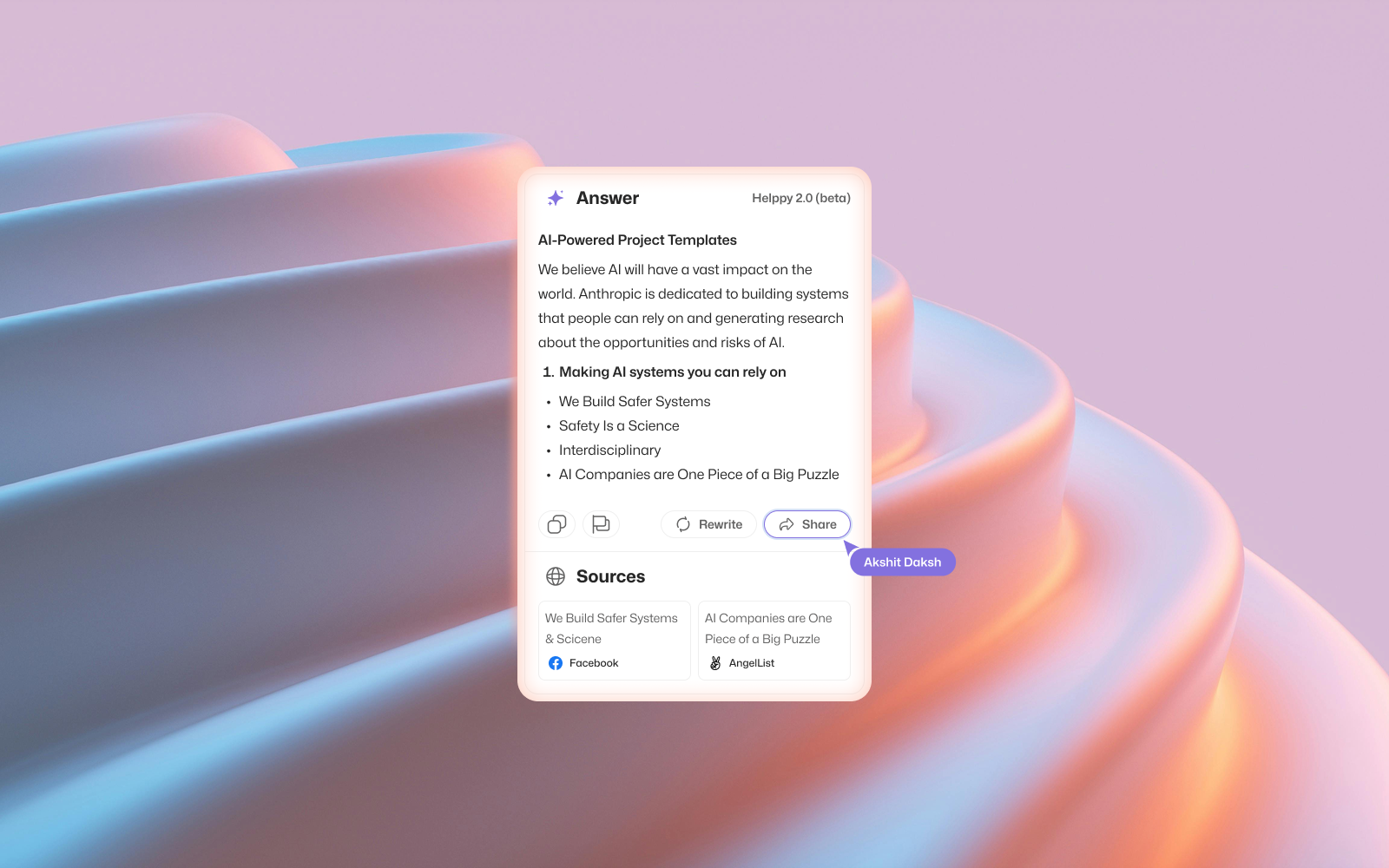 🪄Helppy Bot: Response Text Output ai bot card source ui