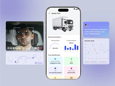 Advanced Fleet Performance Dashboard for Smarter Logistics dashbaord design design agency design for business design for growth digital transformation fleet tracking interactive design performance dashboard trucking app design trucking app ui ui ui ux design