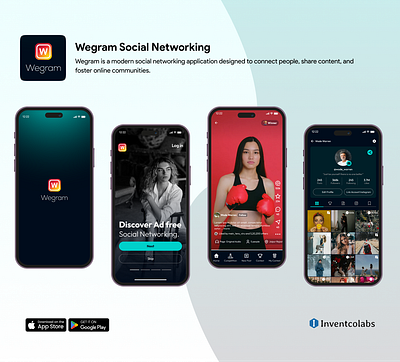 Wegram - Social Networking Application app design mobile app social app social networking app ui