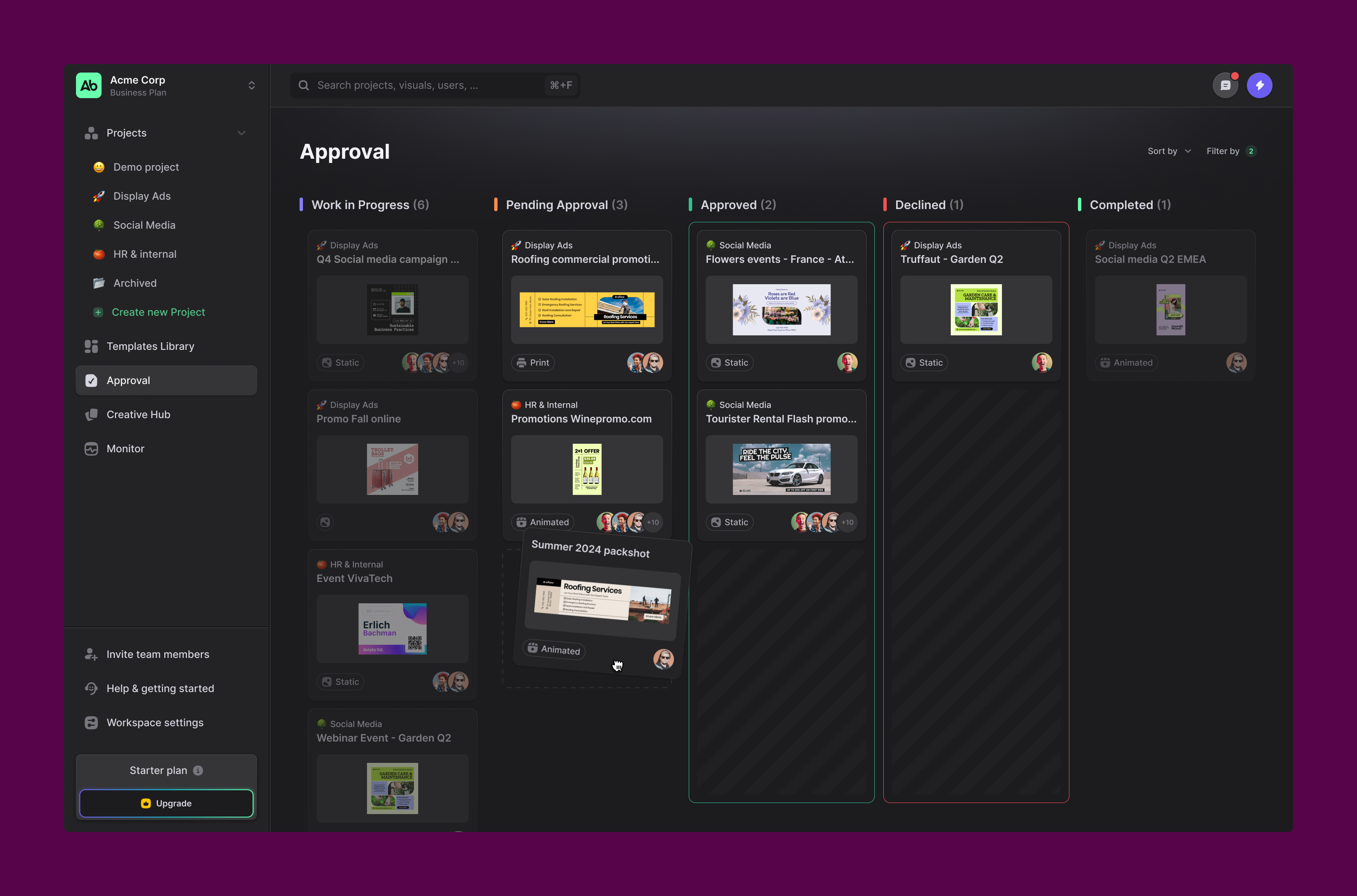 Abyssale Approval Kanban visualcollaboration