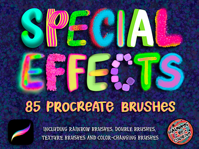 Procreate Special Effects Brush Set alwaysbecoloring branding design font graphic design illustration logo procreate typography