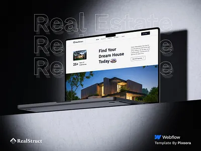 Real Estate, Property Listing Landing Page black white design branding brokers business agency design figma full landing page graphic design hero section home page landing page logo minimal design property listing real estate real estate ui testimonial ui webflow webflow template