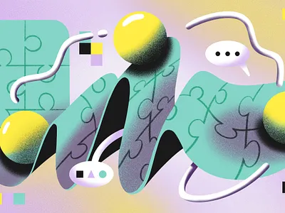 Soft Skills — Illustration abstract collaboration communication culture digital products gradient graphic design illustration problem solving puzzle shapes skills soft skills teamwork texture universe ux design ux illustration workplace z1