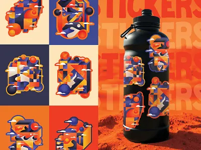 3D Landscape | Stickers 3d abstract art artwork bottle collection decals geometric illustration landscape landscapes mule nature outdoors series sticker stickers vinyl water waterbottle