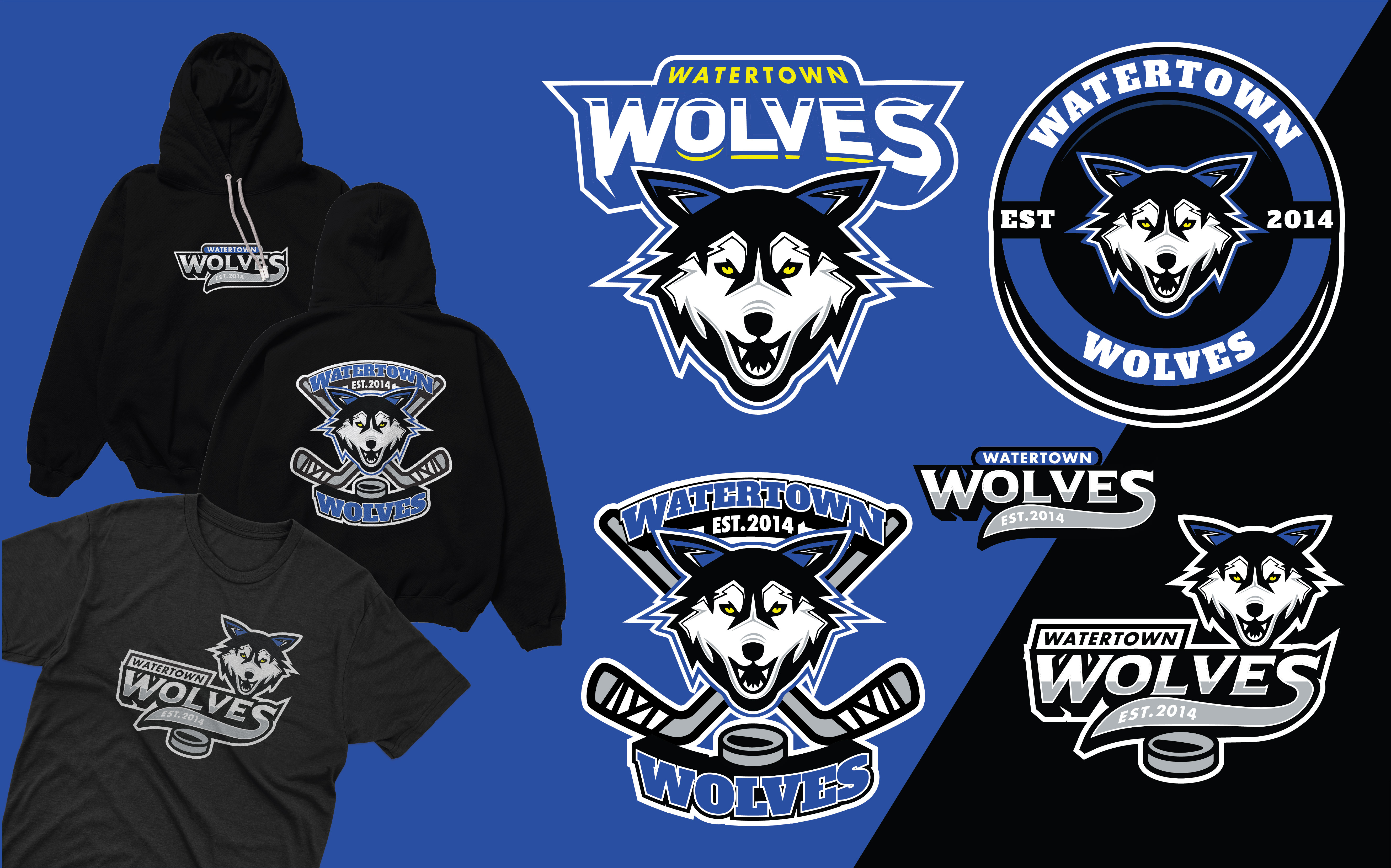 Team Hockey Logo Collection badge design branding character graphic design hockey logo mascot sport logo sport vintage team university vector vintage wolf