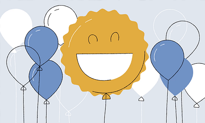 LinkedIn Celebrations — Balloons 2d animation balloons celebration colorful linkedin loop party smile smiley
