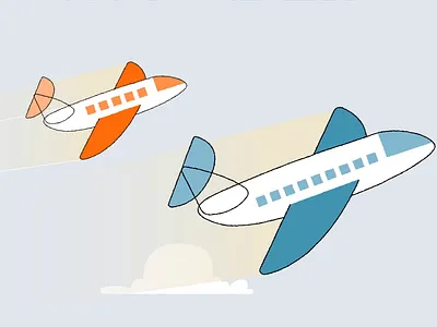 LinkedIn Celebrations — Planes 2.5d 2d aeroplane airplane animation clouds colorful loop plane sky