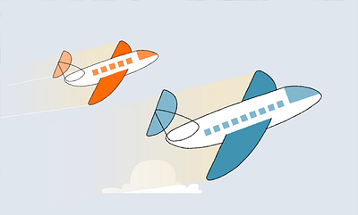 LinkedIn Celebrations — Planes 2.5d 2d aeroplane airplane animation clouds colorful loop plane sky