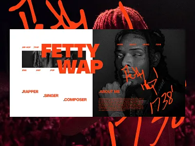 Hero Section - Fetty Wap art direction editorial layout fetty wap graphic design hero section musician ui user interface web design
