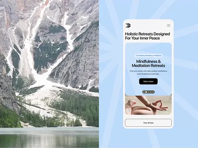 Meditation retreat concept animation branding graphic design logo ui