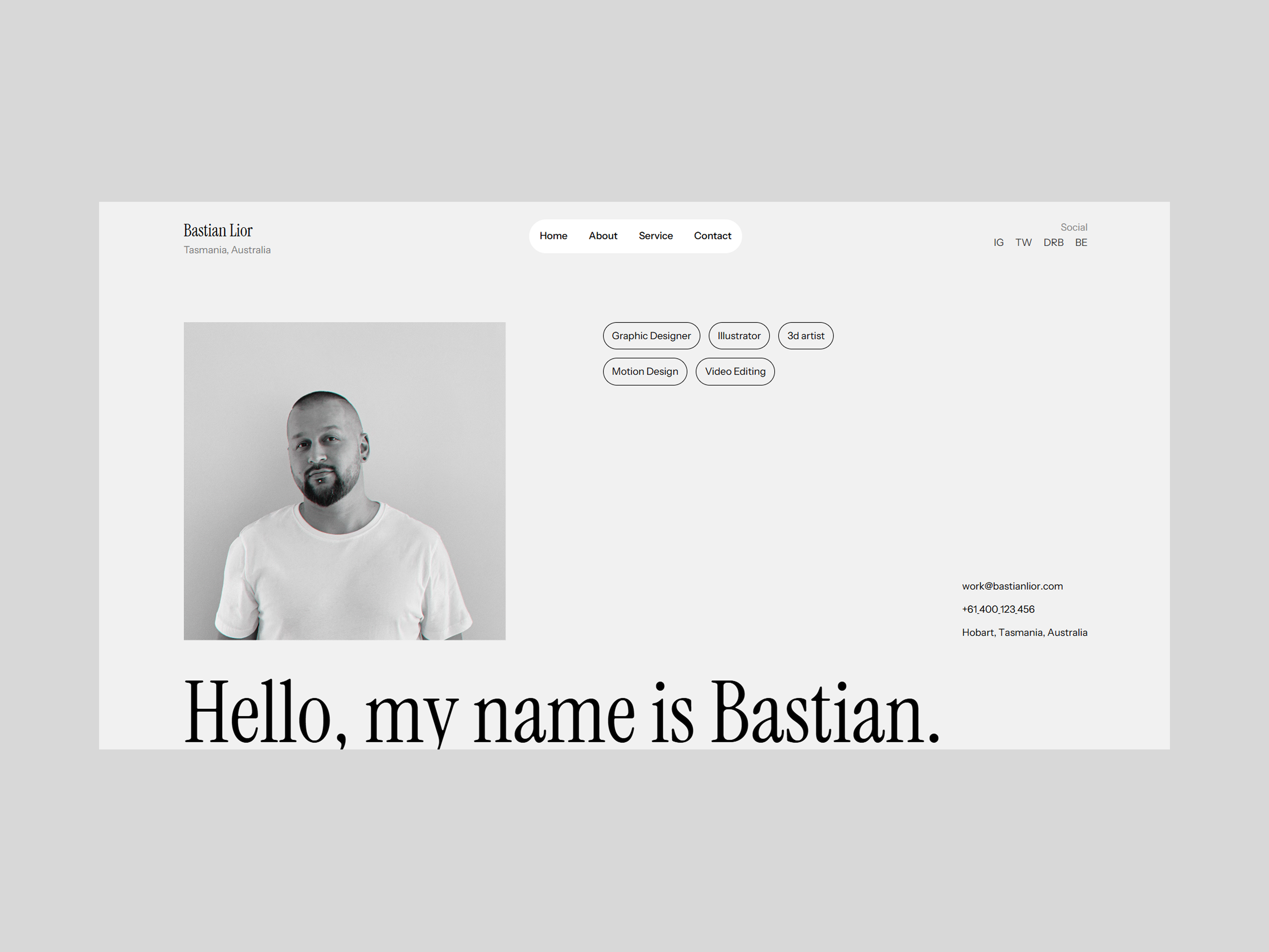 Portfolio Website - Bastian Lior graphic design micro interaction minimalist design modern web design modern website ui ui ux user experience user interface ux web animation web design web designer website ui ux