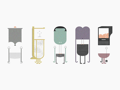 Character illustrations, part 1 ape art character design computer graphic design illustration lines octopus pattern pixelated tetris texture visual art