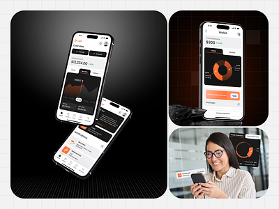 FinTech Mobile App Design with Figma | Masterly ai app design branding figma figma design finance finance mobile app fintech illustration design logo mobile app design mobile design orange prototype ui uiux ux uxui uxui design wireframes