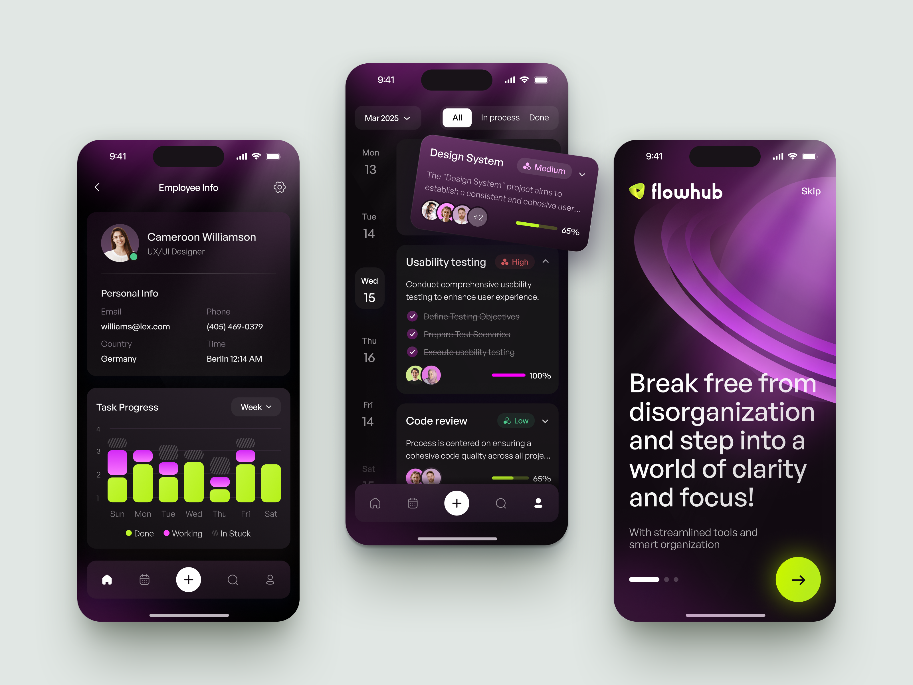 Example of App Design Concept (3 Screens) 