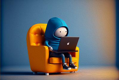 work and relax 3d render 3d 3d art 3d render blender cartoon character cinema 4d colorful cute character design fun graphicdesign illustration minimal modeling modern relax render sitting working