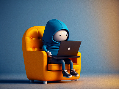 work and relax 3d render 3d 3d art 3d render blender cartoon character cinema 4d colorful cute character design fun graphicdesign illustration minimal modeling modern relax render sitting working
