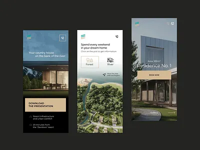Minimal UI Design for Real Estate Landing Mobile version animation landing landing page minimal mobile mobile design property real estate realestate ui uidesign uiux ux web webdesign website