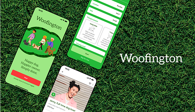 Woofington — A dog-walking app. app branding ui