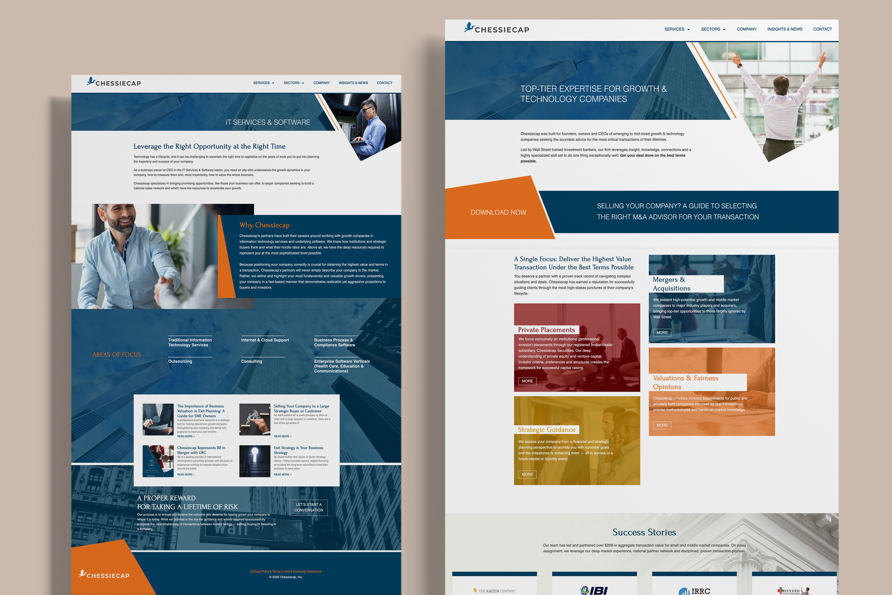 Chessiecap, Inc. - Wordpress Website ReDesign corporate corporate website graphic design investment bank marketing modern professional webdesign wordpress