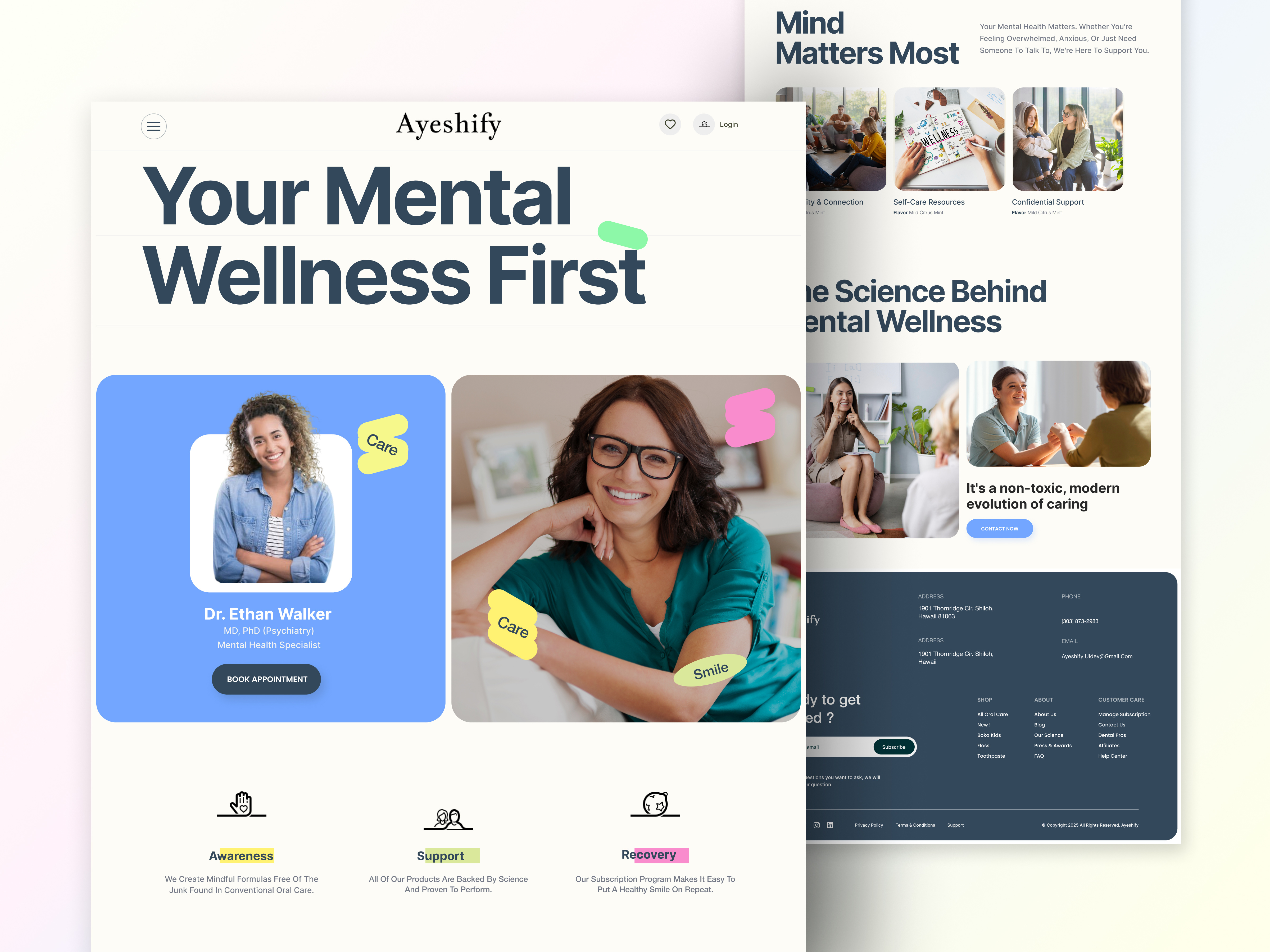 MindCare – Your Path to Wellness design development elementor pro mental ui user interface ux wellness wordpress