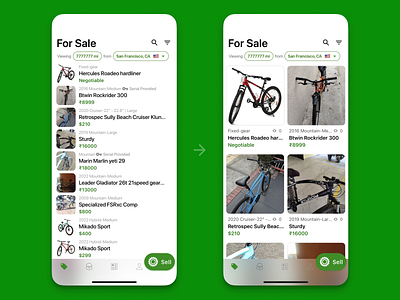 Sprocket iOS Big Tiles & FAB (WIP) bicycle big bigger bike data experiment fab ios iphone iphone 12 optimization optimized photo screenshot sprocket tab bar ui ux views wip