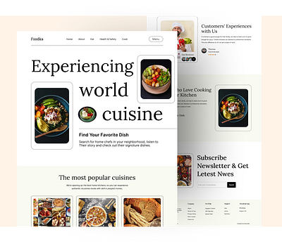 Cuisine Website landing page cuisine design food landing page ui ux website