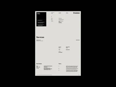 Invoice [Concept] aesthetical art direction black branding composition design figma graphic design interaction poster process typo typography ui ui ux uidesign uxui webflow website design white