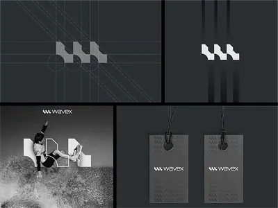 wavex active wear branding business logo design fitness graphic design logo logo design logo grid minimal logo modern modern logo simple simple logo surfing surfing logo w logo wave wave logo