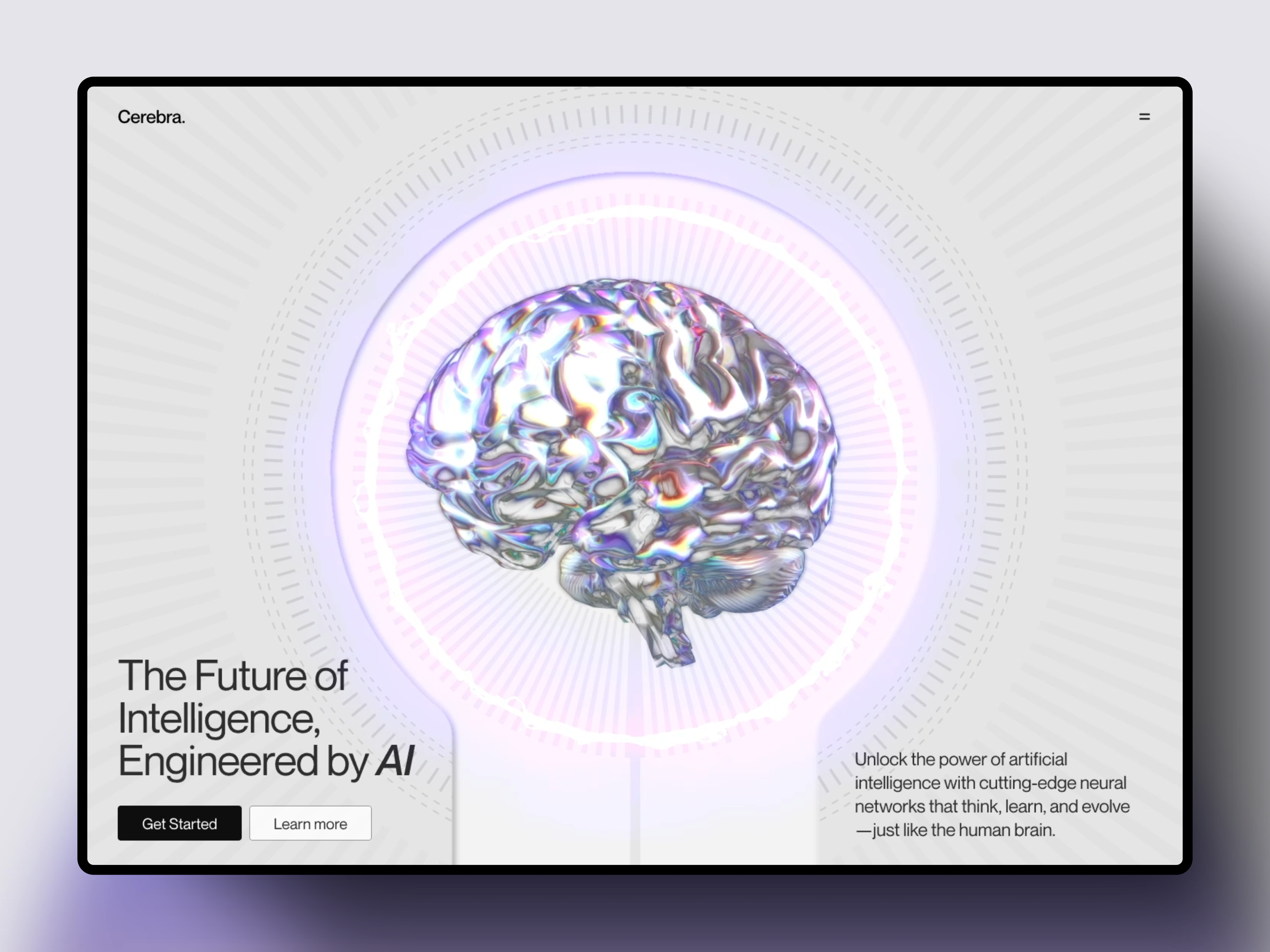 Cerebra. - Website Design & Animation 3d animation branding design graphic design jitter landing page spline ui web design website
