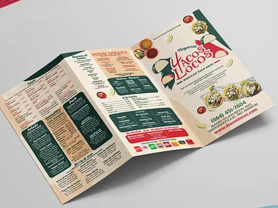 Togo Menu Design - 4 Tacos Locos branding design graphic design graphics illustration restaurant
