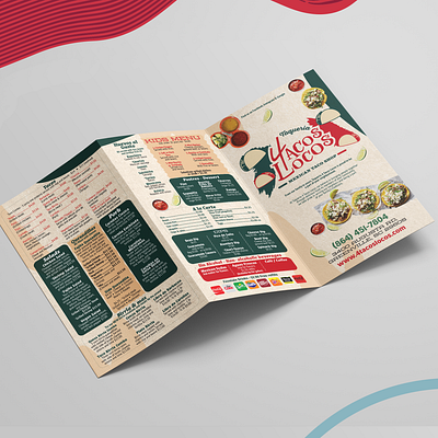 Togo Menu Design - 4 Tacos Locos branding design graphic design graphics illustration restaurant