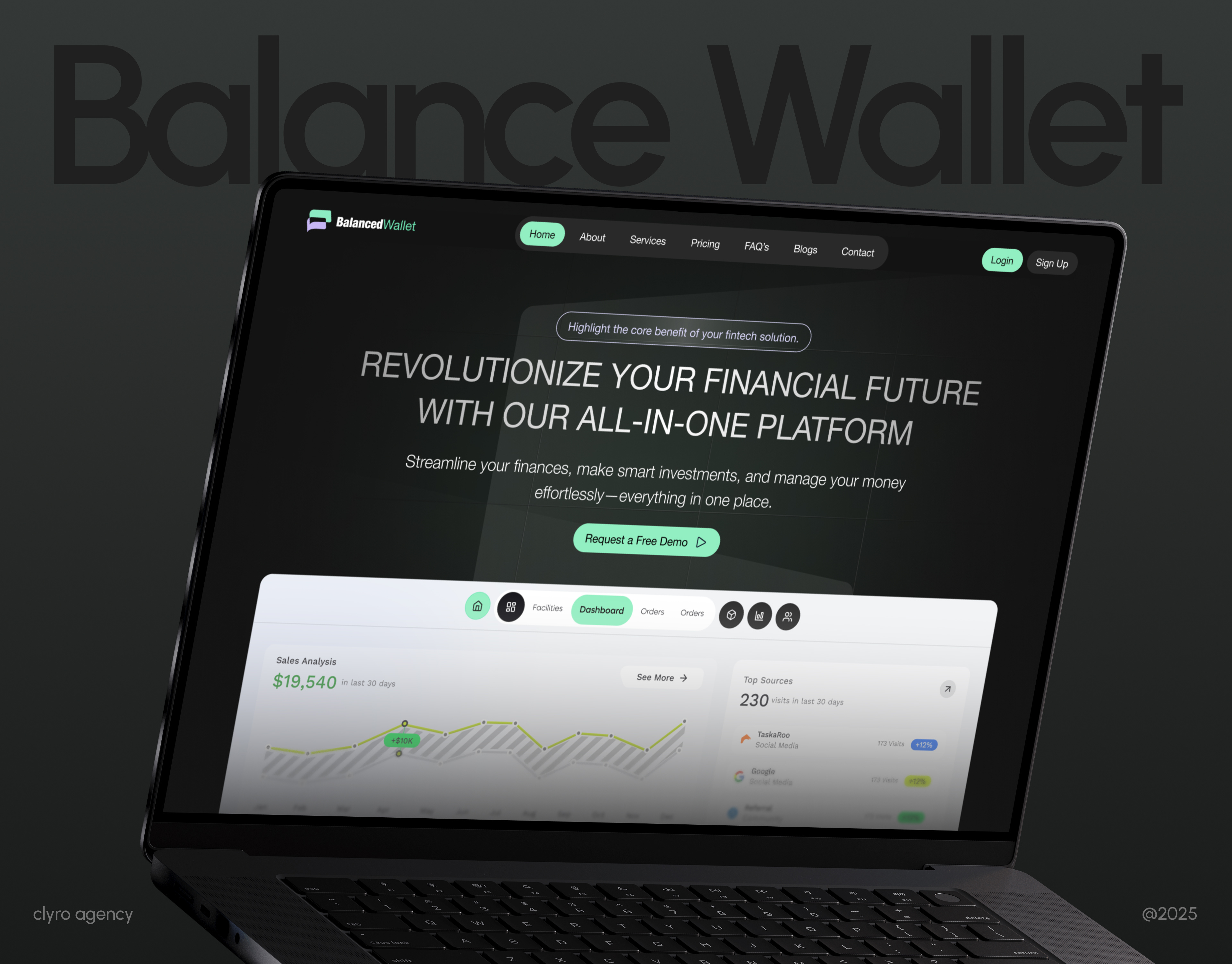 Fintech Landing Page UI/UX Web Design beautiful design figma fintech landing page modern ui design responsive ui design ui ux design uiux user interface ux uxui web design website