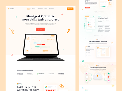 Task or Project Management SAAS Landing Page b2b devignedge devignedgeuiux homepage landing landingpage mhmanik02 project management project management tool saas saas app saas landing page saas website software software landing page task list task management task manager ui website