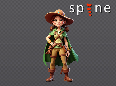 Wild Totems - Girl 2d 2d animation animation character game hero slots spine vialex