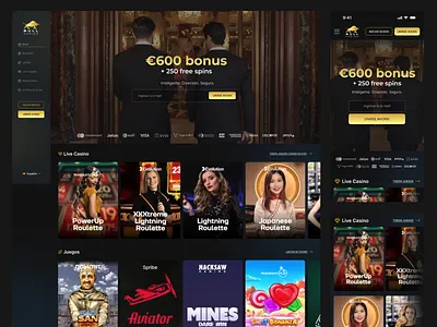 Bull Casino - Online Games adobe photoshop casino figma online gaming product design ui ux website