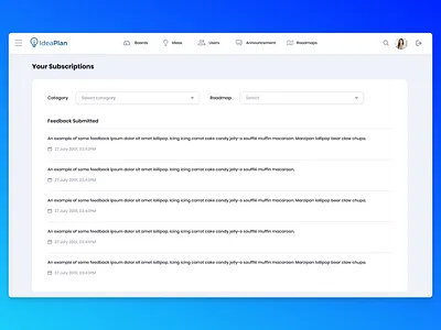 Subscriptions UI Dashboard App app clean dashboard design desktop responsive subs subscriptions ui web web app website white