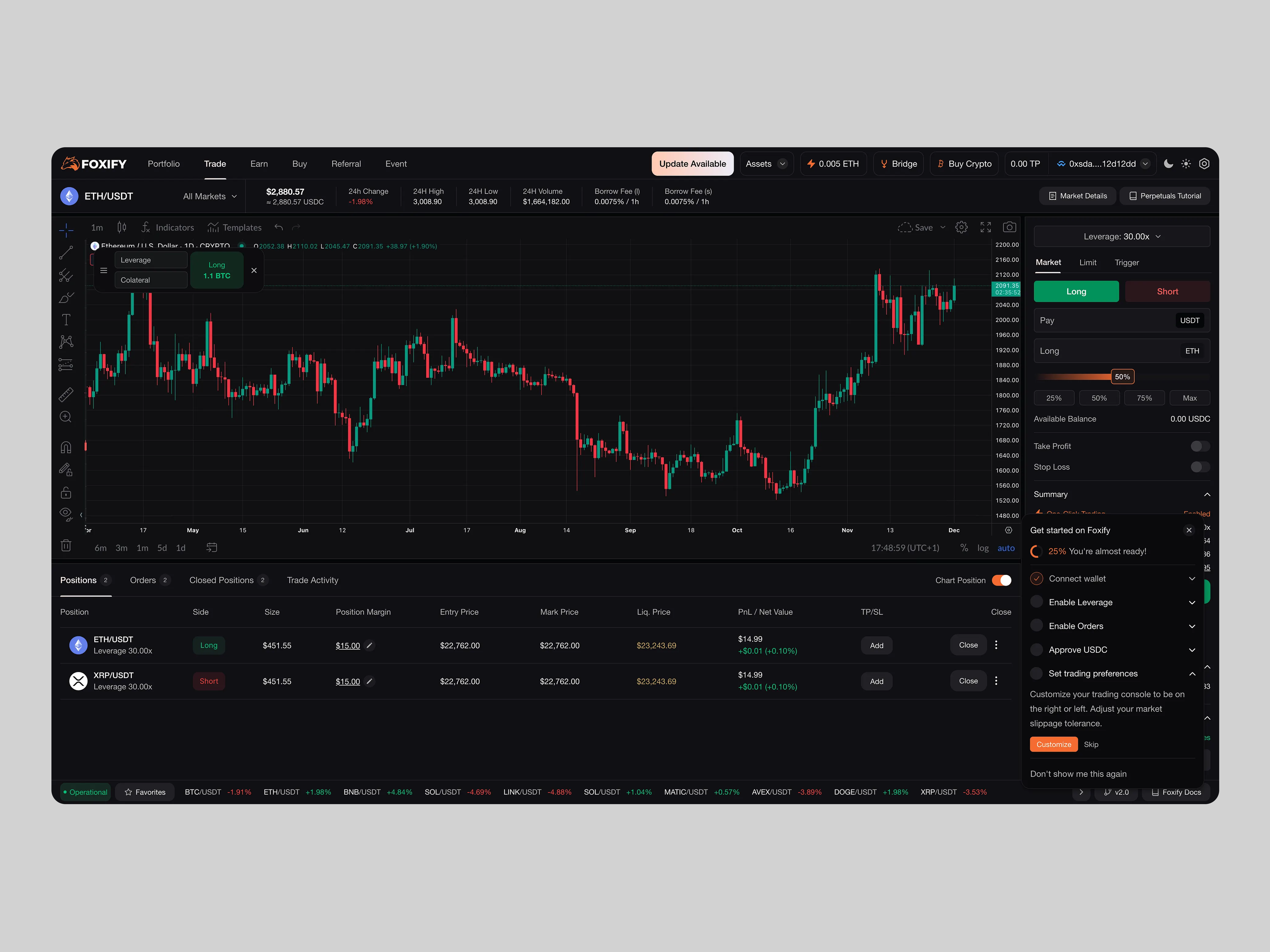 Example of DeFi Crypto DEX Exchange Web UI/UX