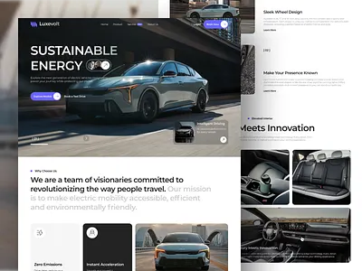 Luxevolt - Electric Vahicles auto automobile automotive charge charging charging station charging vahicle design electric electric car electric vahicles ev home page landing page port ui vahicle web web design website
