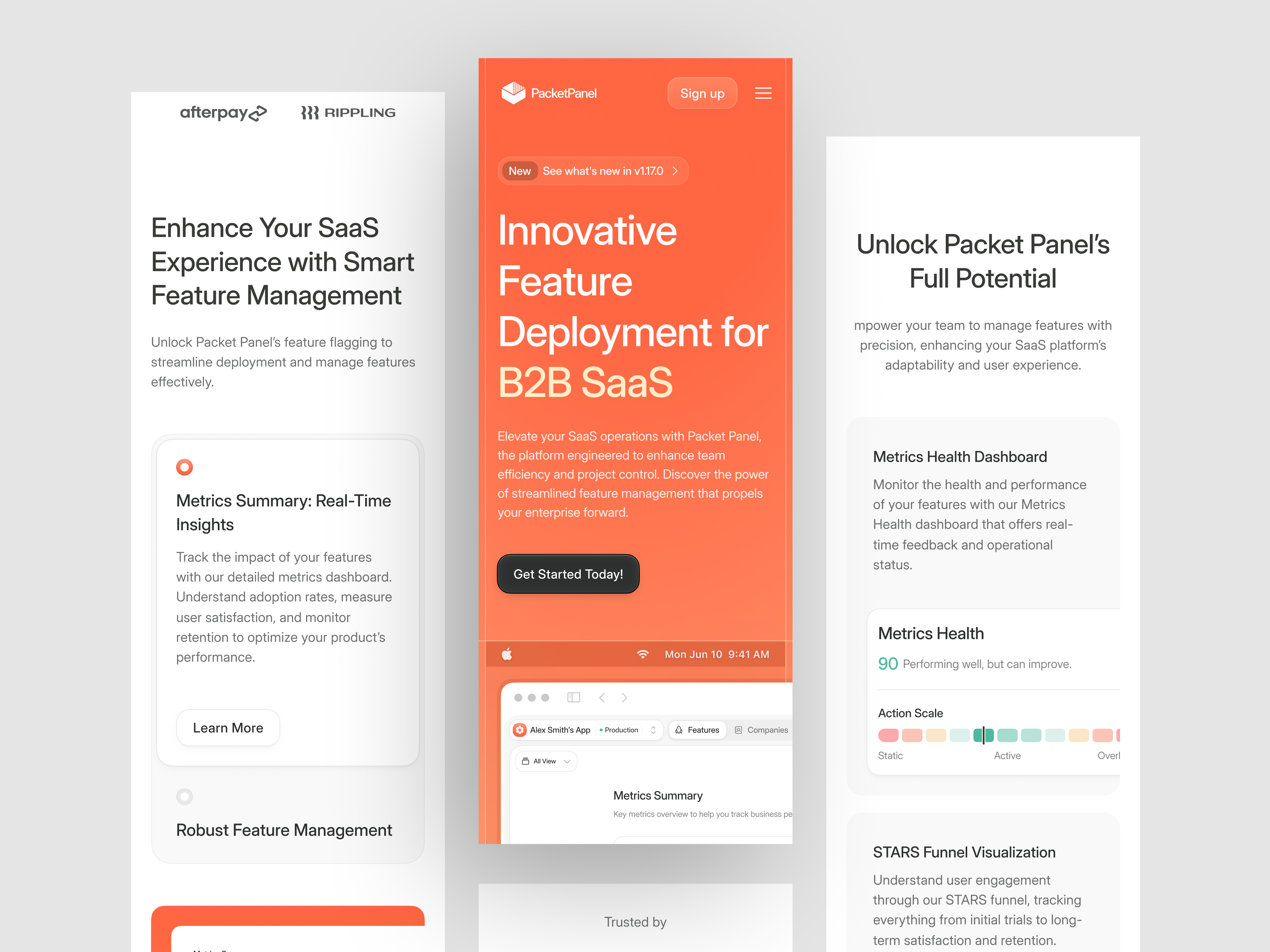 Packet Panel - Landing Page (Responsive) clean company profile design gradient landing landing page minimal minimalist responsive saas saas inspo saas landing page saas website ui website website design