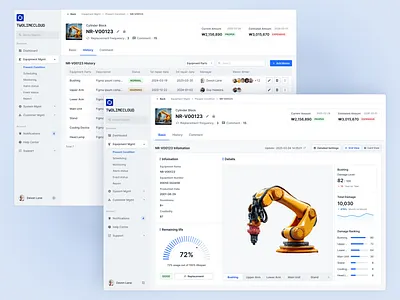 Virtual Equipment Management Dashboard dashboard design product design twolinecloud ui