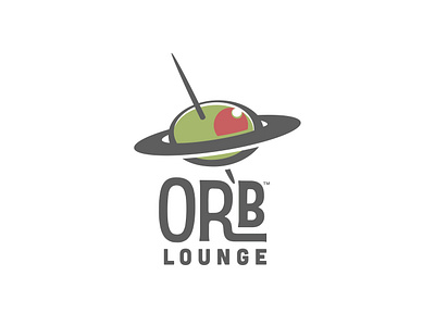 Orb Lounge bar branding custom typography drinks graphic design hand lettering logo logo design lounge olive orbit restaurant ring saturn toothpick